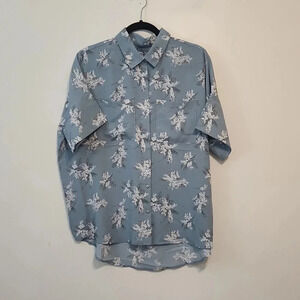 Oat New York floral flowy short sleeve button down